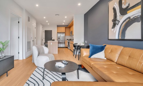 Spacious living areas to recline and recharge Open space living area with natural lighting