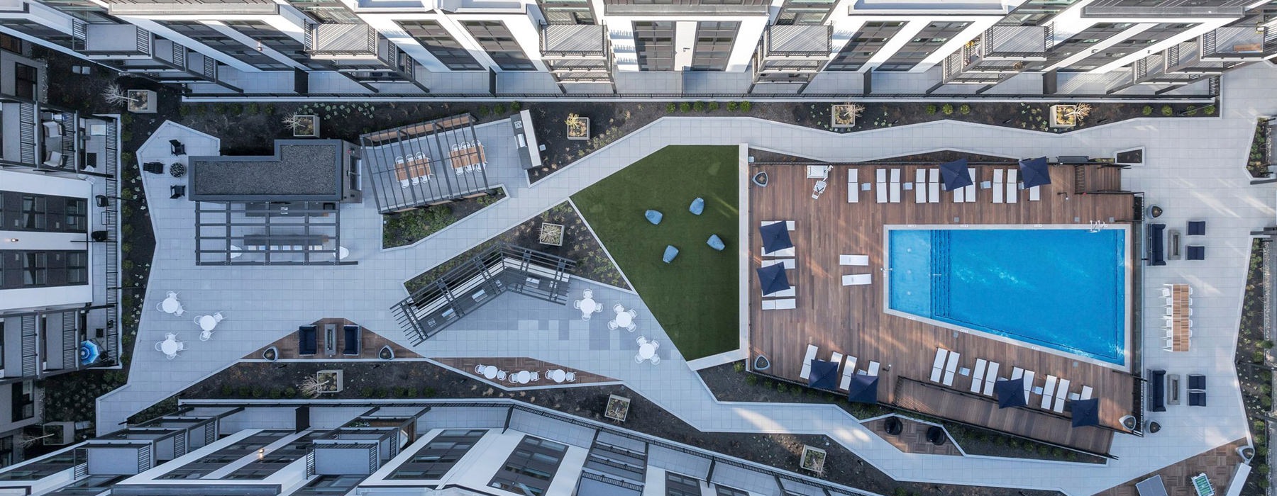 pool in a courtyard